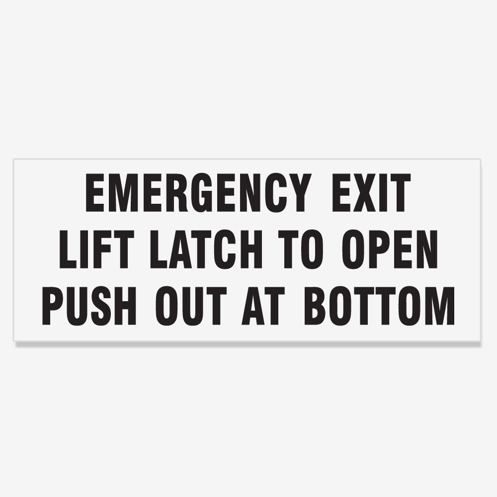 Emergency Exit Lift Latch to Open Push Out at Bottom - Black Emergency Exit Lift Latch to Open Push Out at Bottom - Black