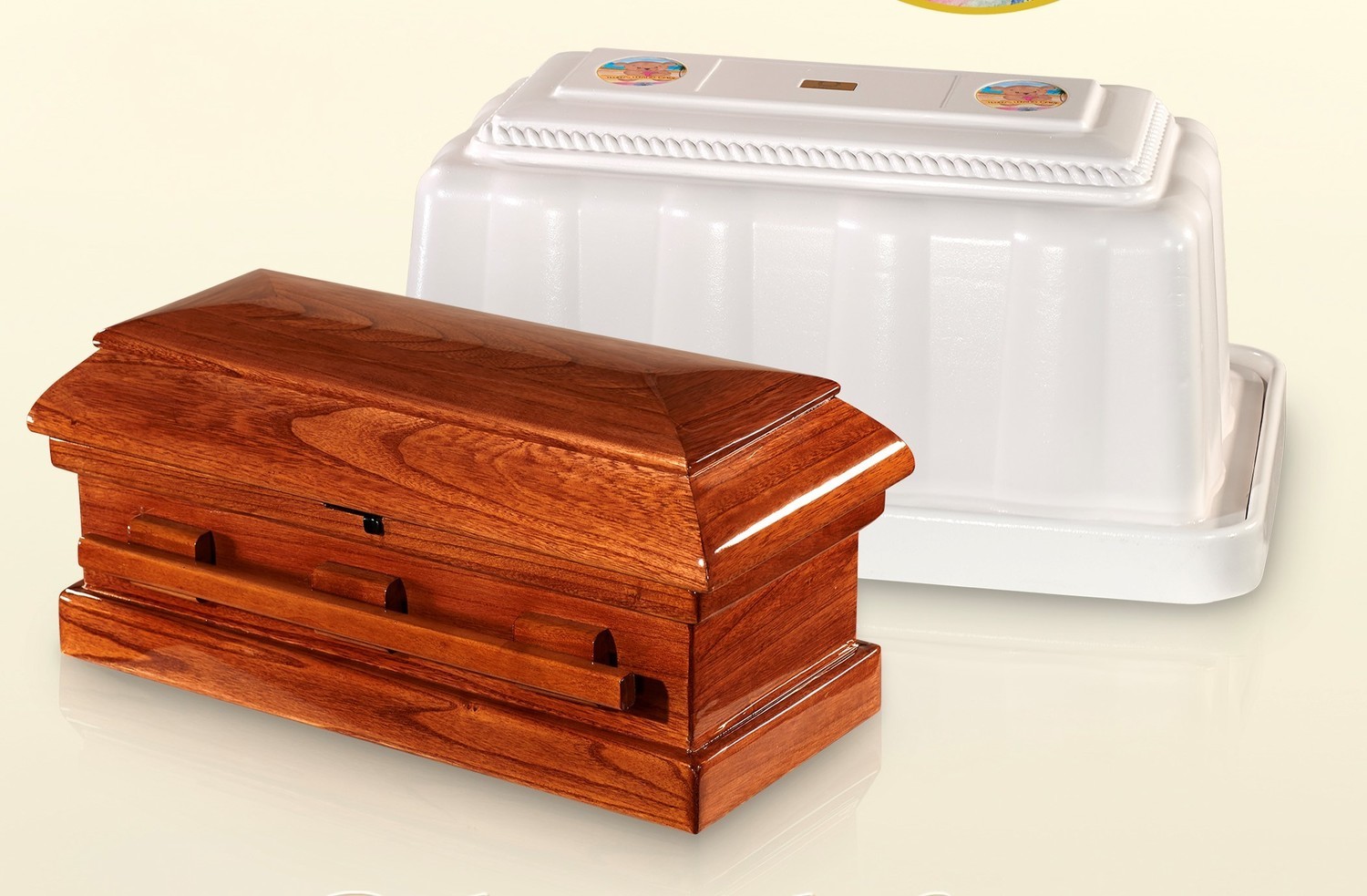 Wood Baby Casket and Vault 3 Piece Combo (20 inch interior)