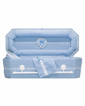 Gingham Cloth Covered Baby Casket (21 -24 Inch Interior) C-21-24-GH