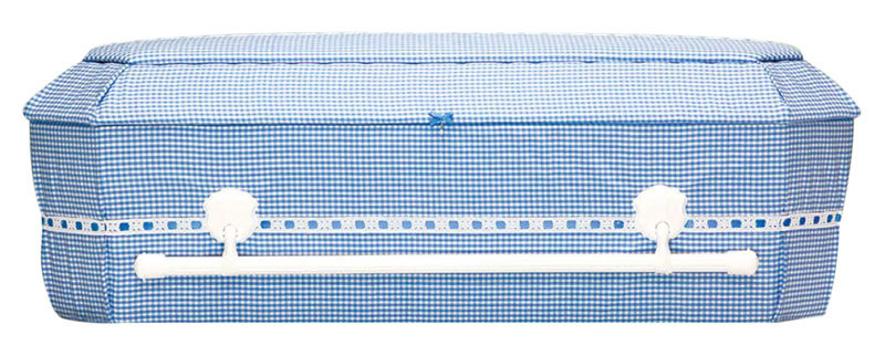Gingham Cloth Covered Baby Casket (21 -24 Inch Interior) C-21-24-GH