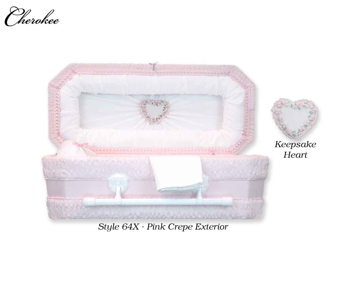 Cloth Covered Heart Keepsake Baby Casket (21 or 24 Inch Interior) C-21-24-Cloth