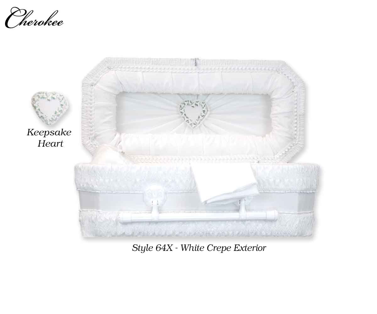 Cloth Covered Heart Keepsake Baby Casket (21 or 24 Inch Interior) C-21-24-Cloth
