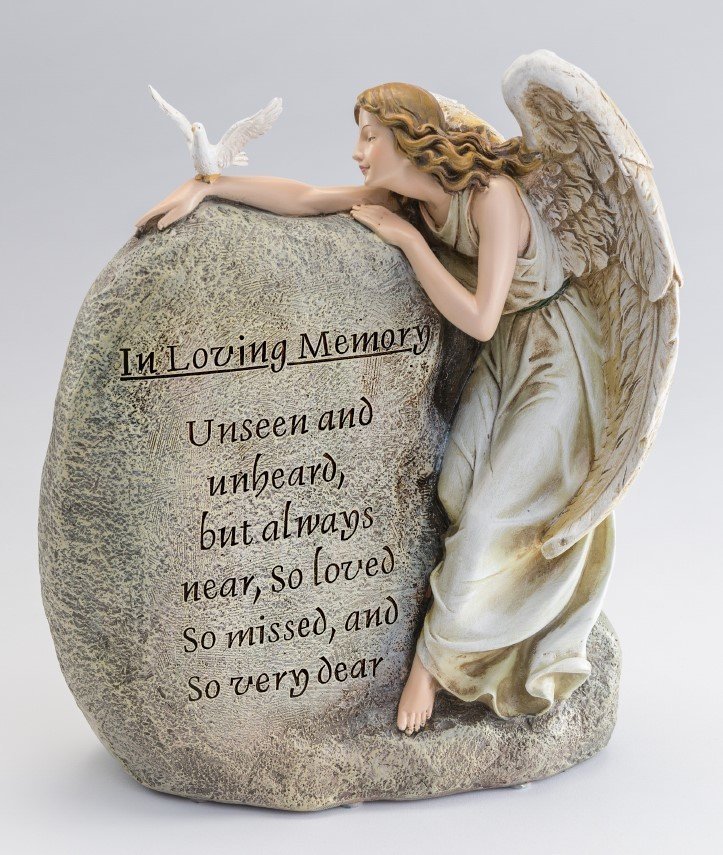 Angel Embracing Memorial Stone Large Baby Urn U-AEMS Angel Embracing Memorial Stone Large Baby Urn U-AEMS