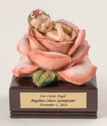 Baby In Bloom On Cherry Wood Urn Box U-Bloom-BOB 636225539409
