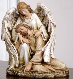 Angel Comforting Jesus Statue M-ACJS 636225540085