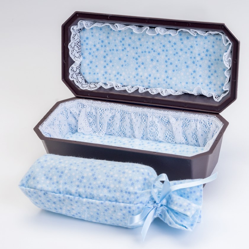 Baby Boy Cradle Casket with Blue Interior (up to 18 weeks) C-9-2BL 636225539485