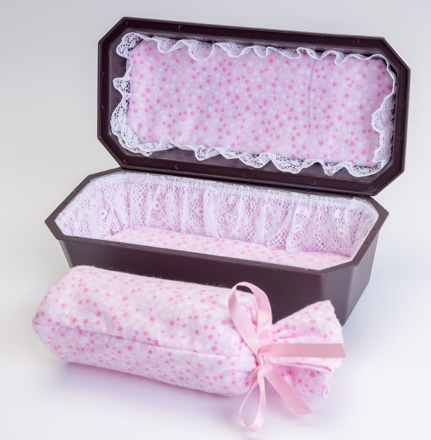 Baby Girl Plastic Casket/Vault Combo with Pink Interior (up to 18 weeks) C-9-2P