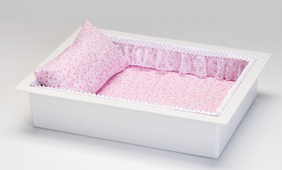 Twin or Single Economy Casket Vault combo (in pink flannel, 14 inch) C-14-ECO-PK 636225540054