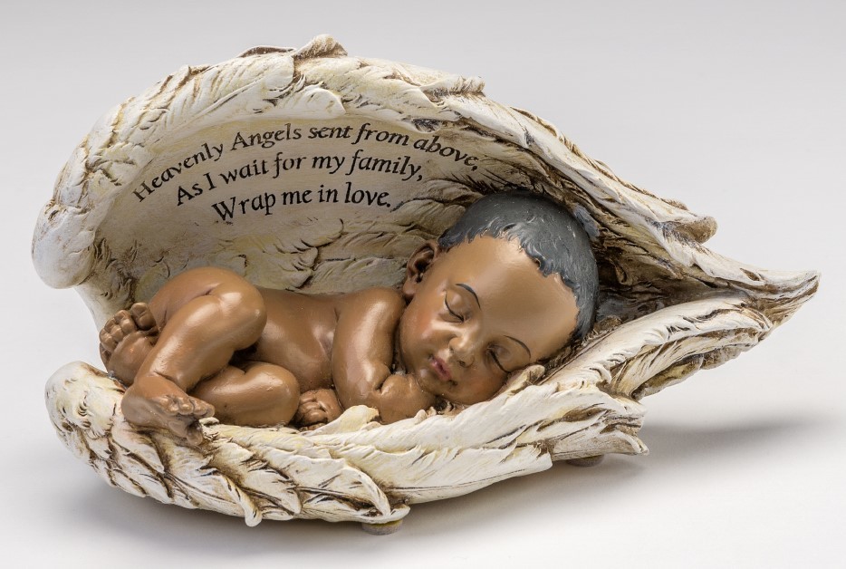 Baby in Wings Statue (dark skin tone) M-BIW-BK 636225539751