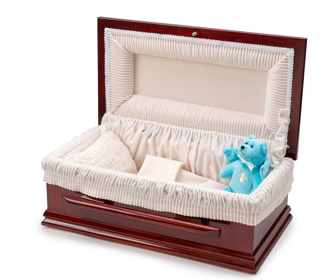 19 Inch Classic Wood Baby Casket with Slide Lock C-19-SO
