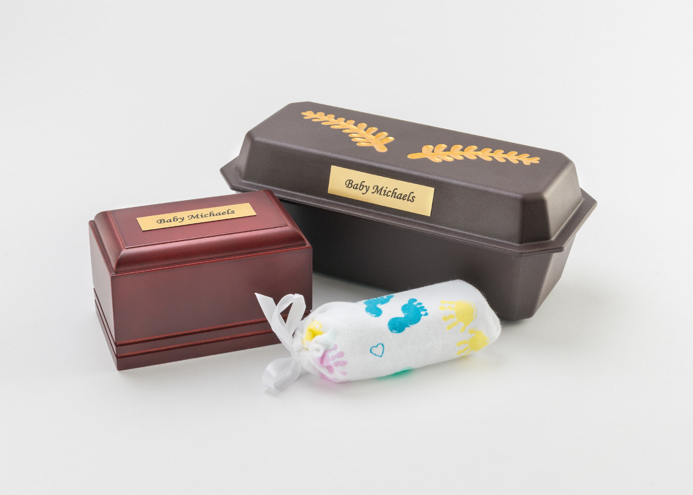 Wooden Casket with Vessel and Flannel Cover Includes Plastic Vault (up to 13 weeks) C-4-WB 636225539676