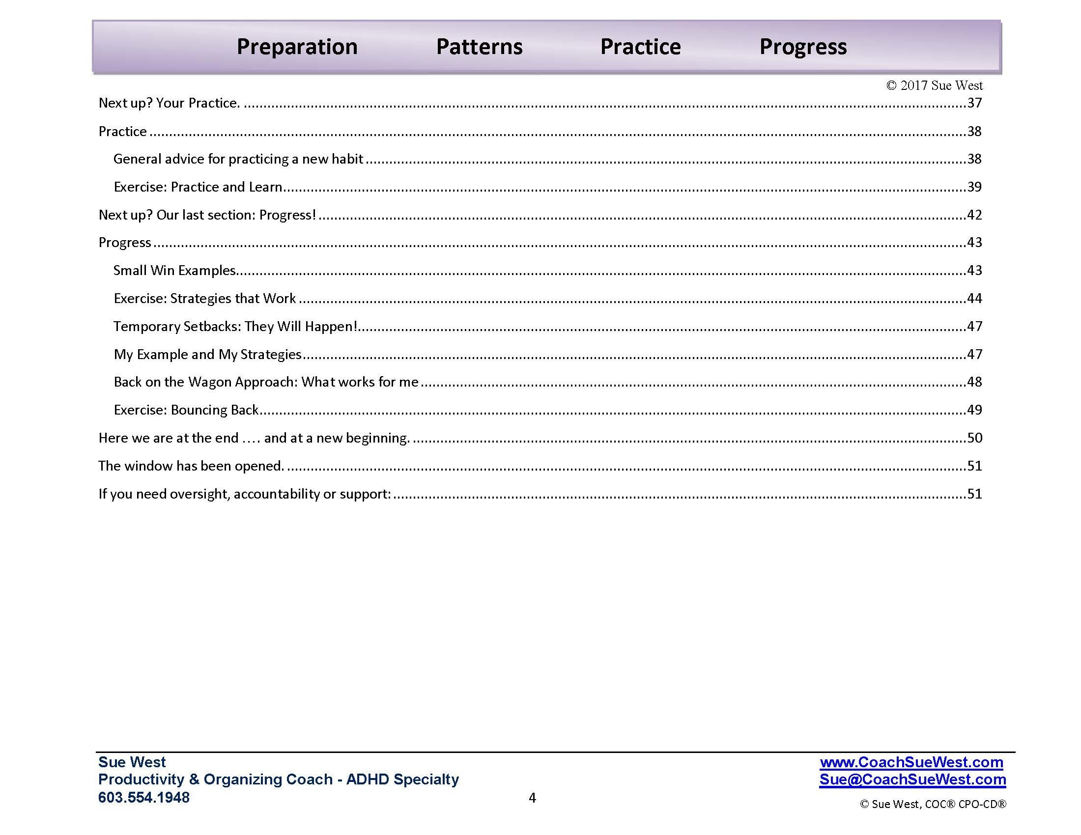 Table of contents page 2