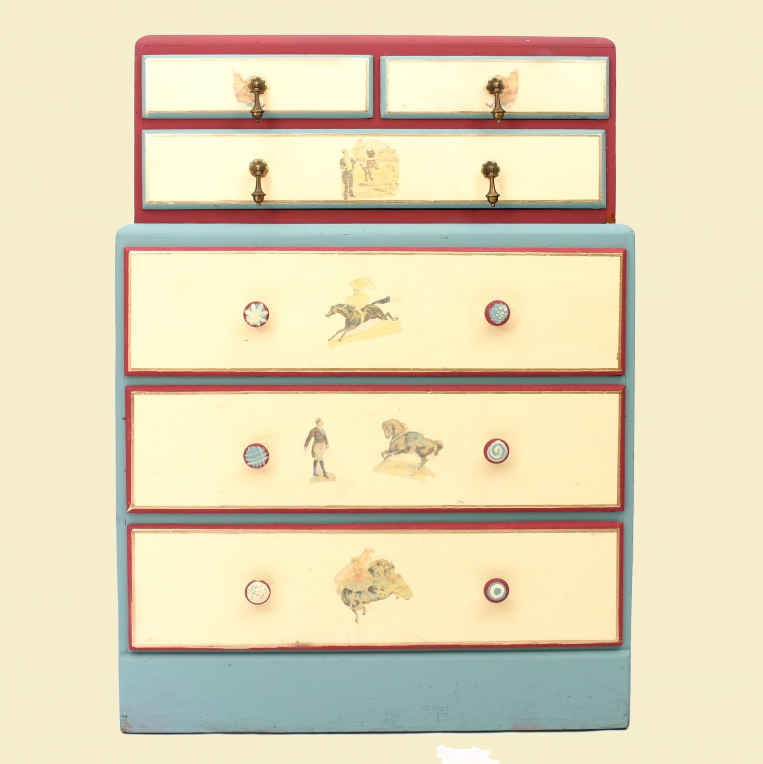 Vintage Circus Themed Painted Dresser With Transfers Kids Room