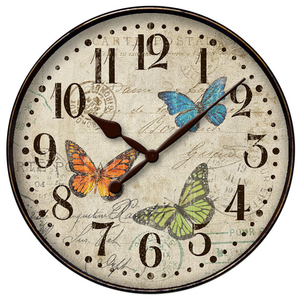 12" Butterfly Wall Clock 32897BF