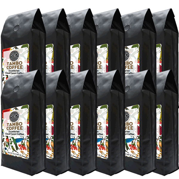 12-month subscription - Coffee from Ecuadorian Cloud Forest - Medium Roast Whole Coffee Beans S12M