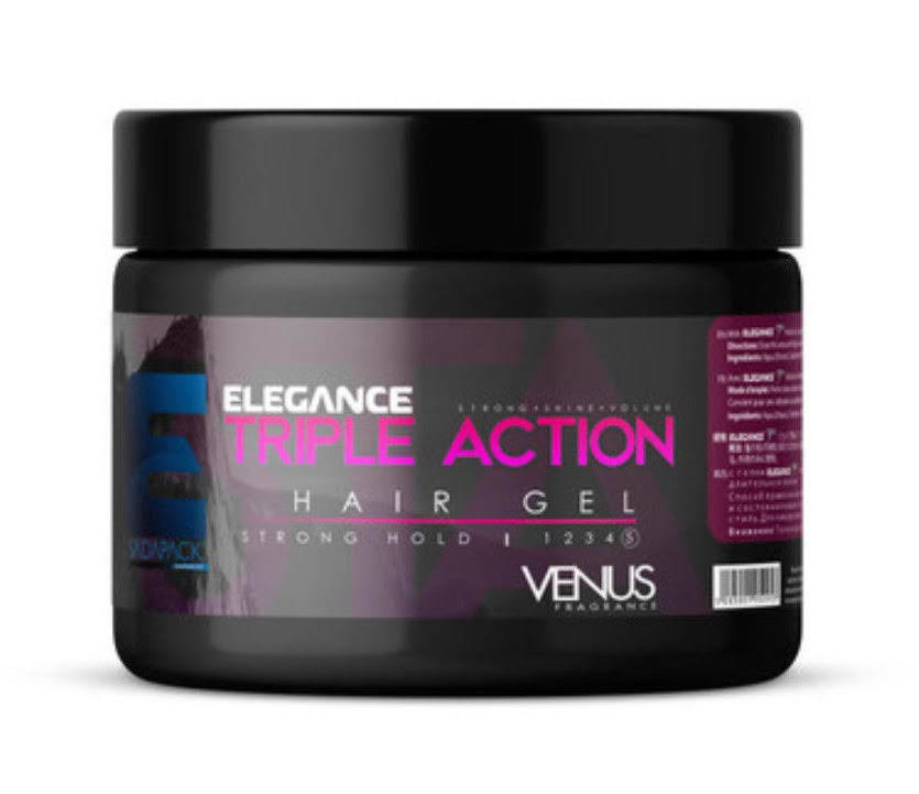 Triple Action Hair Gel Venus Fragrance (Strong Hold) - 250ml Elegance-Gel-Venus-Pink
