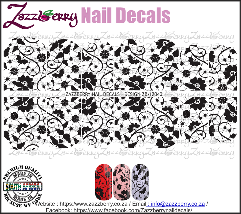 Black Lace with Flowers (Black or White) Black Lace with Flowers (Black or White)