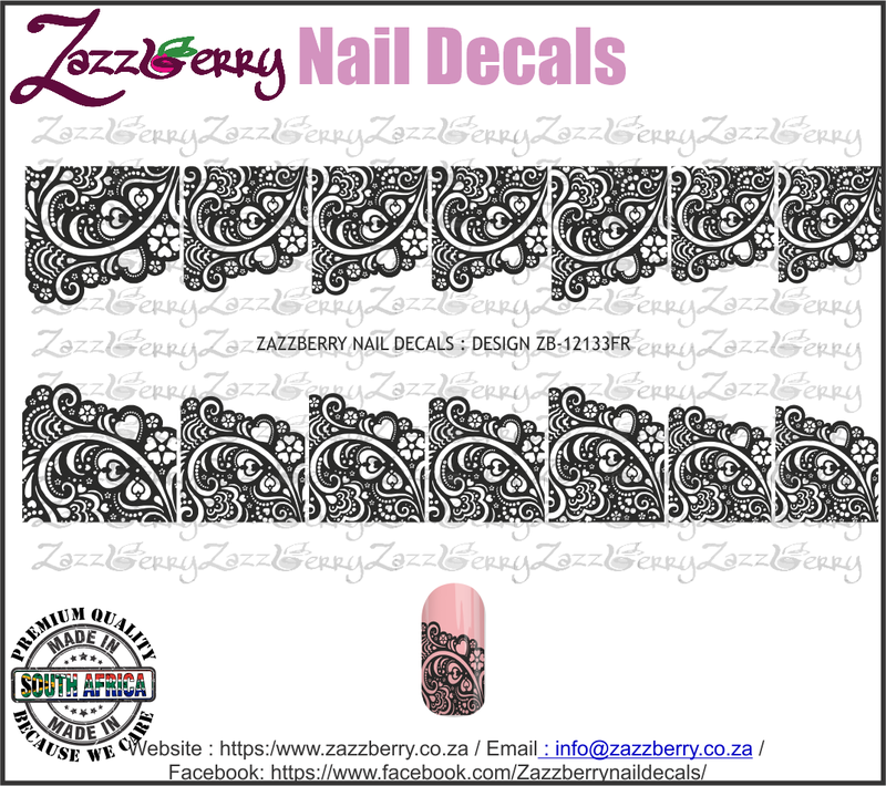 Heart Lace French Mani (Black or White) Heart Lace French Mani (Black or White)