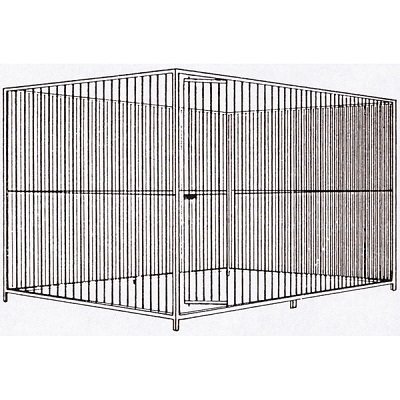 Hondenren 3 x 3 m met deur - 8 cm spijl 00472