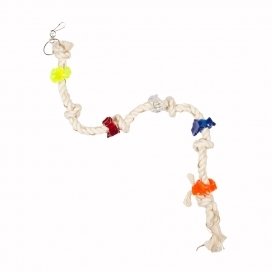 VOGELTOUW MET 6 KNOPEN & ACRYL 28CM 00802