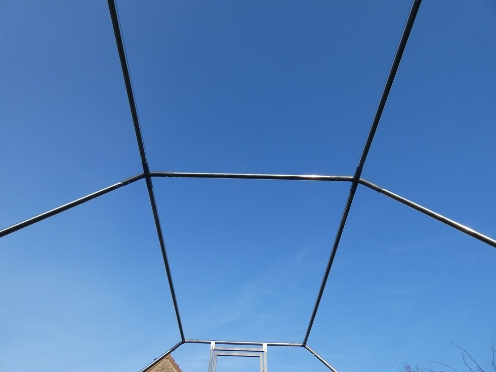 Kippenren / volière 6 x 3 x 2 m plat dak incl draad en zeil