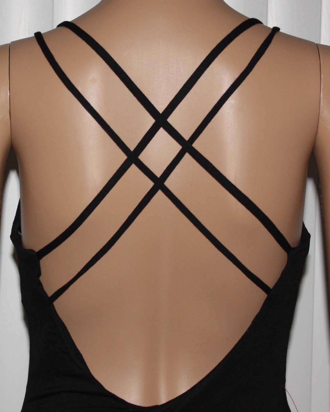 Black Crisscross Open Back