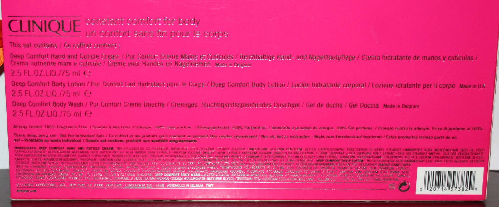 Info on back of packaging