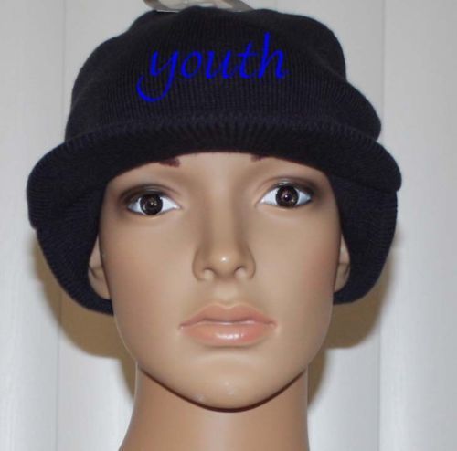 Nike YOUTH Boy's Obsidian/White Swoosh Beanie Visor (Size 8/20) 09101