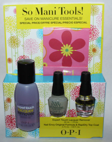 OPI So Mani Tools! Nail Envy/Rapidry/Lacquer Remover/Nail File Matchbook/Wipes 09010