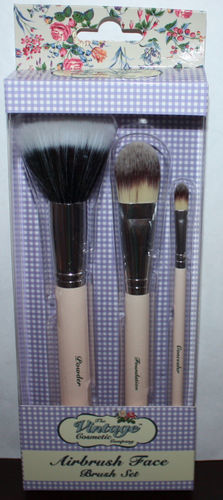 The Vintage Cosmetic Company Essential Face Brush Set Powder/Blusher/Foundation 08751