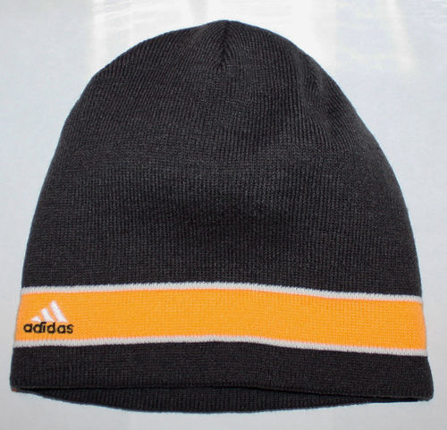 adidas STAGGER Men's Charcoal/Yellow/White Reversible Beanie Hat (One Size) 08626