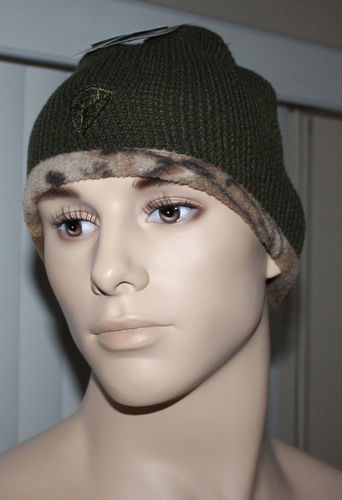 Hot Shot Men's Reversible To Camo Beanie Cap -Olive (One Size) 08617