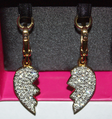 Set of 2 Juicy Couture Gold Crystal Broken Heart Best Friends Charms JYRU7603 -REDUCED 08522