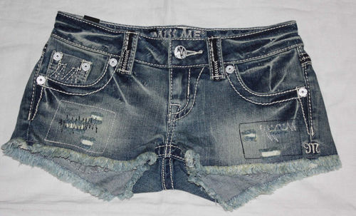 Miss Me THE M SERIES Women's Distressed/Destroyed Denim Shorts (Size 23) 08263