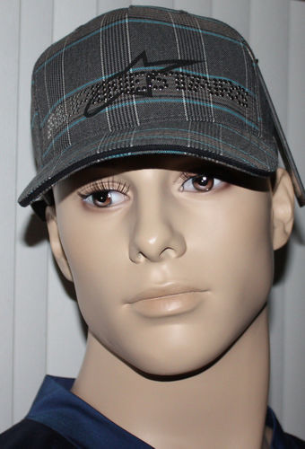 Alpinestars 4W STUDDED Men's Black/Aqua/Gray/White Plaid Hat Cap (One Size) 08243