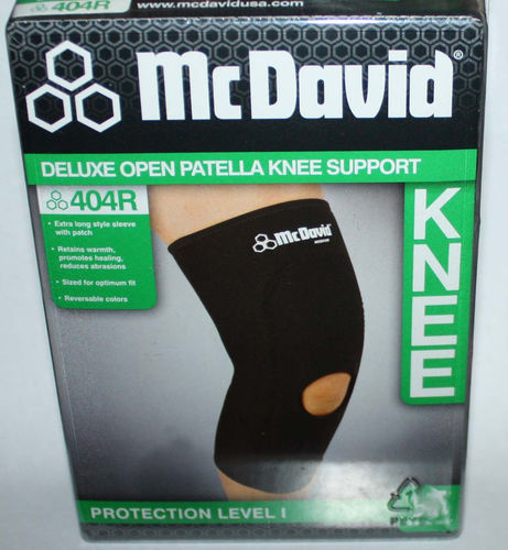 McDavid Protection Level 1 Deluxe Open Patella Neoprene Knee Support 404R (Small) 08204