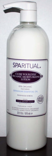 SpaRitual Close Your Eyes Organic Moisturizing Body Lotion 33 oz 07865
