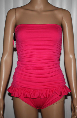Juicy Couture Women's Sweet Grenadine 1 Pc Skirted Bandeau Swimsuit (X-Small) 07864