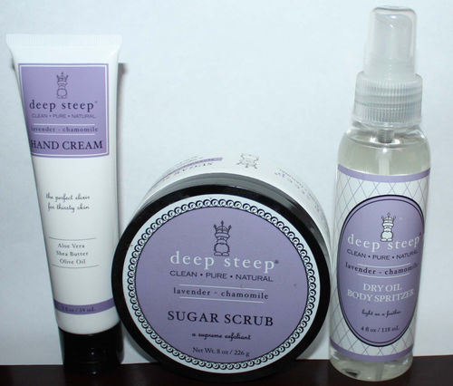 1 Deep Steep Lavender * Chamomile Hand Creams 1 Sugar Scrub 1 Dry Oil Spritzer 07384
