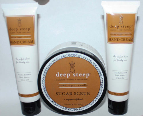 2 Deep Steep Brown Sugar * Vanilla Hand Creams & 1 Sugar Scrub 07363