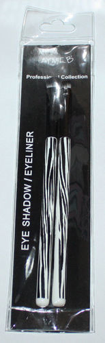 Aymie B' GOTTA B URBAN Black & White Zebra Print Eyeshadow/Eyeliner Brush Set 07351