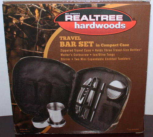 5 pc Bill Jordan Realtree Hardwoods Travel Bar Set With Camo Case 07327