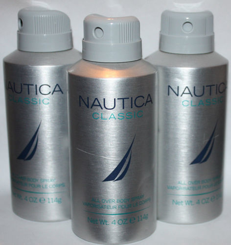 Lot Of 3 NAUTICA Classic Men's All Over body spray 4 oz Each 07167