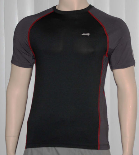 Avia Men's Black and Gray Dri-Control UPF 25 Stretch Fit Shirt (Small) 06545