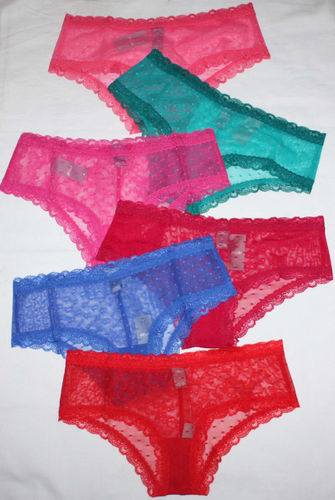 Lot of 6 Women's Junior Aerie Dot Mesh Tangas Panties (X-Small) 06529