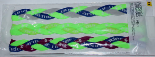 3 Pk Under Armour UA Graphic ¾" Multi-Colored Braided Headbands #2 (One Size) 06310