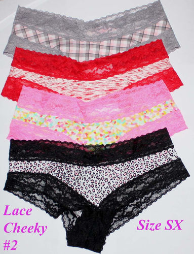Lot of 4 Victoria's Secret Signature Lace Cheeky Panties (X-Small) #2 06047