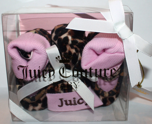 Juicy Couture Baby Girl Leopard Print Hat & Bootie Socks Set (Sz 0-9 Months) 05732