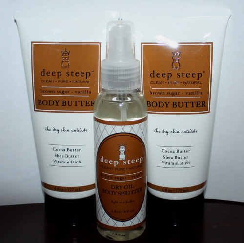 1 Deep Steep Dry Oil Body Spritzer and 2 Body Butters Brown Sugar * Vanilla 05593