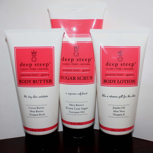1 Deep Steep Body Butter 1 Body Lotion and 1 Sugar Scrub Passion Fruit * Guava 05572